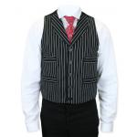  Victorian,Old West,Edwardian Mens Vests Black,White Cotton Stripe Dress Vests,Matched Separates |Antique, Vintage, Old Fashioned, Wedding, Theatrical, Reenacting Costume |