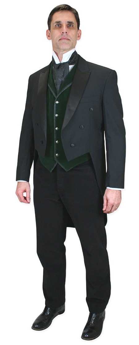 1800s Mens Green Velvet Solid Notch Collar Dress Vest | 19th Century | Historical | Period Clothing | Theatrical || Bonaventure Vest - Green Velvet