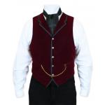  Victorian,Steampunk,Edwardian Mens Vests Burgundy,Red Velvet Solid Dress Vests,Velvet Vests |Antique, Vintage, Old Fashioned, Wedding, Theatrical, Reenacting Costume |
