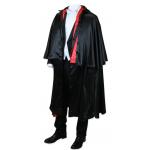 Inverness Cape - Black Satin / Red Lining