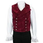 (disco)-Cavalier Vest - Burgundy Velvet