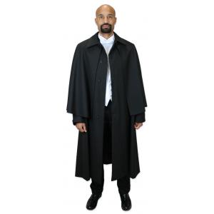  Victorian,Old West,Edwardian Mens Coats Black Wool Blend Solid Cloaks,Overcoats,Inverness,Ulster Coats |Antique, Vintage, Old Fashioned, Wedding, Theatrical, Reenacting Costume | Jack the Ripper