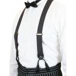 Diamond Elastic Y-back Suspenders - Black (Short)