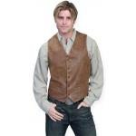 (disco)-Longview Leather Vest - Maple
