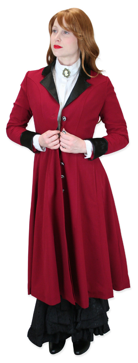 Wedding Ladies Red Notch Collar Frock Coat | Formal | Bridal | Prom | Tuxedo || Veronica Frock Coat - Red