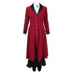  Victorian,Old West,Steampunk, Ladies Coats Red Synthetic Frock Coats |Antique, Vintage, Old Fashioned, Wedding, Theatrical, Reenacting Costume |
