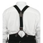  Victorian,Old West, Suspenders Black Elastic Y-Back Braces |Antique, Vintage, Old Fashioned, Wedding, Theatrical, Reenacting Costume | Short Suspenders