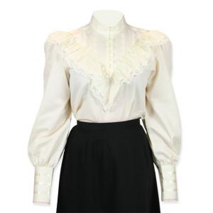  Victorian,Old West,Edwardian Ladies Blouses Ivory Cotton,Lace Solid,Lacy Traditional Fit Blouses,Fancy Blouses |Antique, Vintage, Old Fashioned, Wedding, Theatrical, Reenacting Costume | Dickens