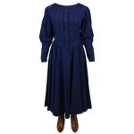  Victorian,Old West,Edwardian Ladies Dresses and Suits Blue Cotton Solid Dresses |Antique, Vintage, Old Fashioned, Wedding, Theatrical, Reenacting Costume |