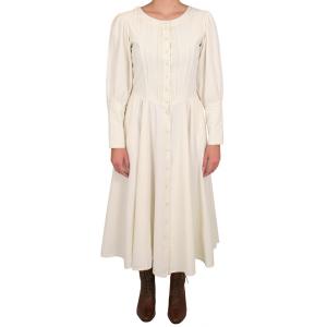  Victorian,Old West,Edwardian Ladies Dresses and Suits Ivory Cotton Solid Dresses |Antique, Vintage, Old Fashioned, Wedding, Theatrical, Reenacting Costume |