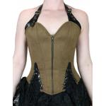 (disco)-Mistress Anne Fashion Corset - Dark Brown