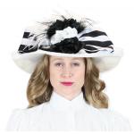 (disco)-Victorian Touring Hat - Black and White Stripe