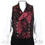  Victorian,Steampunk, Mens Vests Red,Black Tapestry,Synthetic Floral Dress Vests,Tapestry Vests |Antique, Vintage, Old Fashioned, Wedding, Theatrical, Reenacting Costume | Jack the Ripper