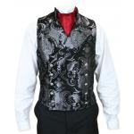  Victorian,Steampunk, Mens Vests Silver,Black Tapestry,Synthetic Floral Dress Vests,Tapestry Vests |Antique, Vintage, Old Fashioned, Wedding, Theatrical, Reenacting Costume | Jack the Ripper