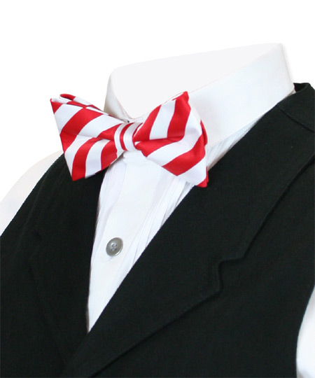 Dandy Bow Tie - Red/White Stripe