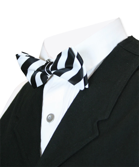 Dandy Bow Tie - Black/White Stripe