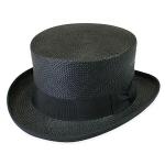 Panama Straw Top Hat - Black