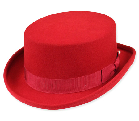 1800s Mens Red Wool Felt Top Hat | 19th Century | Historical | Period Clothing | Theatrical || Squire Top Hat - Red
