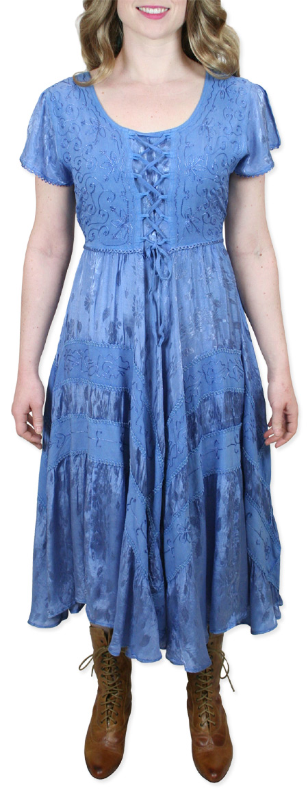Persephone Cap Sleeve Dress - Blue