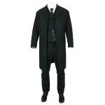 Victorian,Old West, Mens Coats Black Cotton Solid Frock Coats,Matched Separates |Antique, Vintage, Old Fashioned, Wedding, Theatrical, Reenacting Costume |