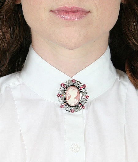 Wedding Ladies Red Pin | Formal | Bridal | Prom | Tuxedo || Floral Cameo Brooch - Pink