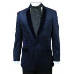 (disco)-Chandler Velvet Smoking Jacket - Blue