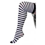 Thigh High Striped Nylons - Black and White