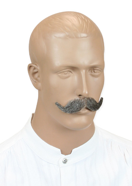 1800s Mens Gray Natural Mustache | 19th Century | Historical | Period Clothing | Theatrical || Dauntless Mustache - Gray