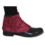  Victorian,Steampunk, Mens Footwear Burgundy Satin,Synthetic Spats and Gaiters,Matched Separates |Antique, Vintage, Old Fashioned, Wedding, Theatrical, Reenacting Costume |