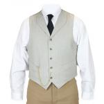  Victorian,Old West,Edwardian Mens Vests Tan,Ivory Cotton Blend,Linen Solid Dress Vests |Antique, Vintage, Old Fashioned, Wedding, Theatrical, Reenacting Costume |