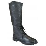 (disco)-Engineer Boot - Black Faux Leather