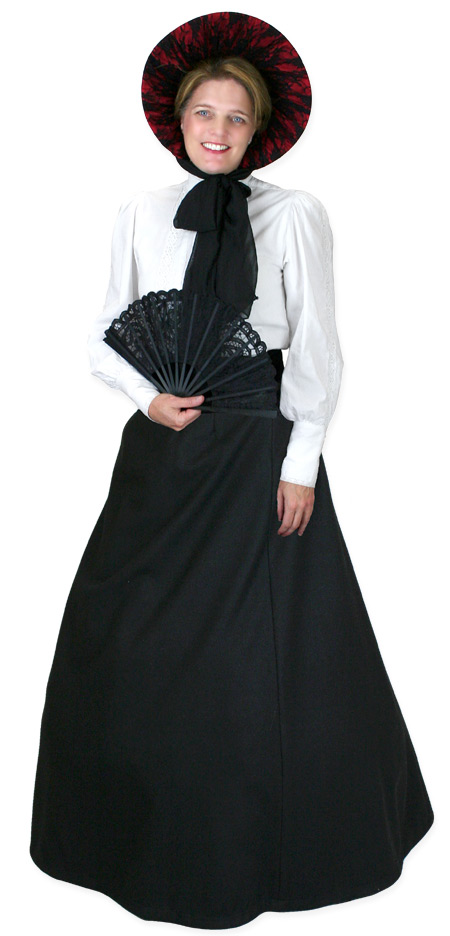 Wedding Ladies Black Wool,Satin Solid Dress Skirt | Formal | Bridal | Prom | Tuxedo || Constance Reversible Wool Skirt - Black