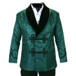  Victorian,Edwardian Mens Coats Green Brocade,Velvet,Synthetic Floral Smoking Jackets |Antique, Vintage, Old Fashioned, Wedding, Theatrical, Reenacting Costume | Vintage Smoking