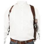 (disco)-(.44/.45 cal) Shoulder Holster - RH Draw - Brown Leather w/ Contrast Stitching