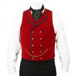  Victorian,Steampunk, Mens Vests Red Velvet Solid Dress Vests,Velvet Vests |Antique, Vintage, Old Fashioned, Wedding, Theatrical, Reenacting Costume |