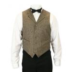 (disco)-Ridgewood Herringbone Tweed Vest - Brown