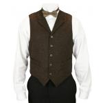  Victorian,Old West,Edwardian Mens Vests Brown Tweed,Wool Blend,Synthetic Herringbone,Solid Dress Vests,Work Vests,Tweed Vests |Antique, Vintage, Old Fashioned, Wedding, Theatrical, Reenacting Costume |