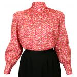 Victorian,Old West, Ladies Blouses Red Cotton Blend Floral,Calico Traditional Fit Blouses,Colorful Blouses |Antique, Vintage, Old Fashioned, Wedding, Theatrical, Reenacting Costume |