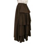 Twill Bustle Skirt - Brown Seersucker