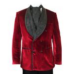 (disco)-Caldwell Smoking Jacket - Red Velvet