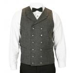  Victorian,Old West,Edwardian Mens Vests Gray Tweed,Wool Blend Herringbone Dress Vests,Matched Separates,Tweed Vests |Antique, Vintage, Old Fashioned, Wedding, Theatrical, Reenacting Costume |