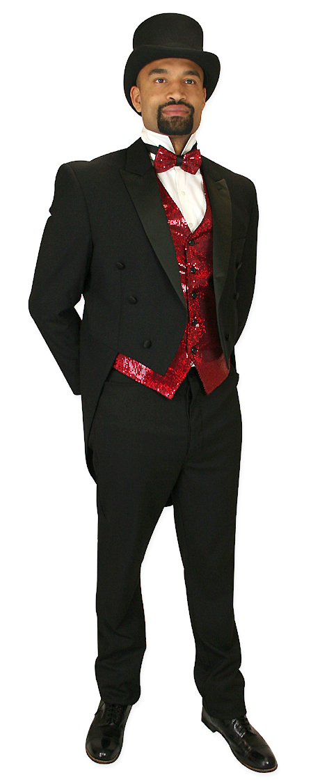 Headliner Sequin Vest and Tie Set - Red