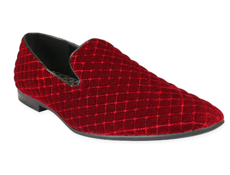 red velvet loafers mens