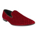 (disco)-Velvet Loafer - Red Quilted