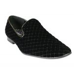 (disco)-Velvet Loafer - Black Quilted
