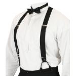  Victorian,Old West,Edwardian Suspenders Black Elastic,Synthetic Y-Back Braces,Convertible Braces |Antique, Vintage, Old Fashioned, Wedding, Theatrical, Reenacting Costume |