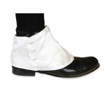  Victorian,Steampunk,Edwardian Mens Footwear White Satin,Synthetic Spats and Gaiters |Antique, Vintage, Old Fashioned, Wedding, Theatrical, Reenacting Costume |