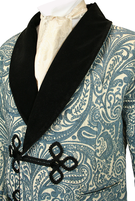 Vintage Smoking Jacket - Blue Tapestry