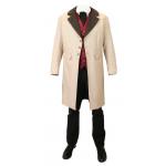  Victorian,Old West, Mens Coats Brown,Tan Synthetic Plaid Frock Coats |Antique, Vintage, Old Fashioned, Wedding, Theatrical, Reenacting Costume |