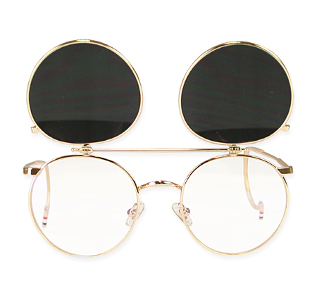 gold flip up sunglasses